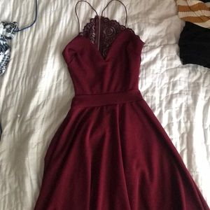 burgundy dress